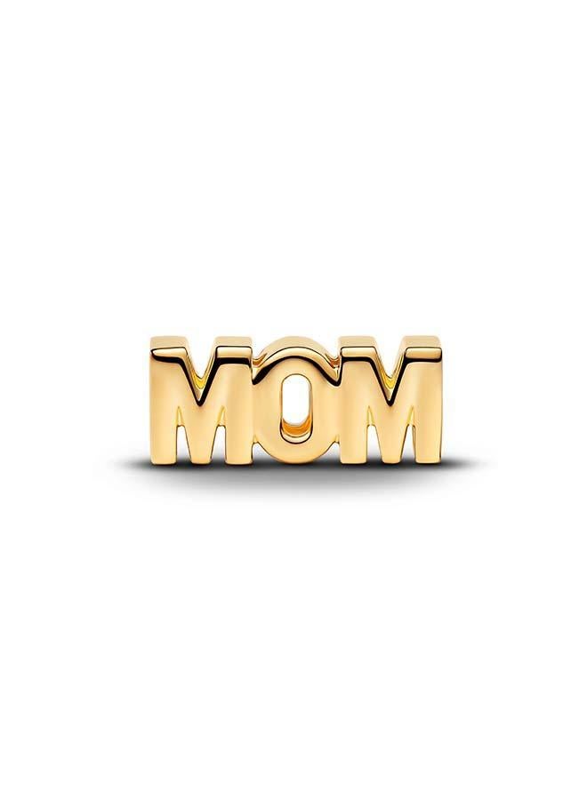 PANDORA MOM 14k gold-plated charm with clear cubic zirconia - Image 1